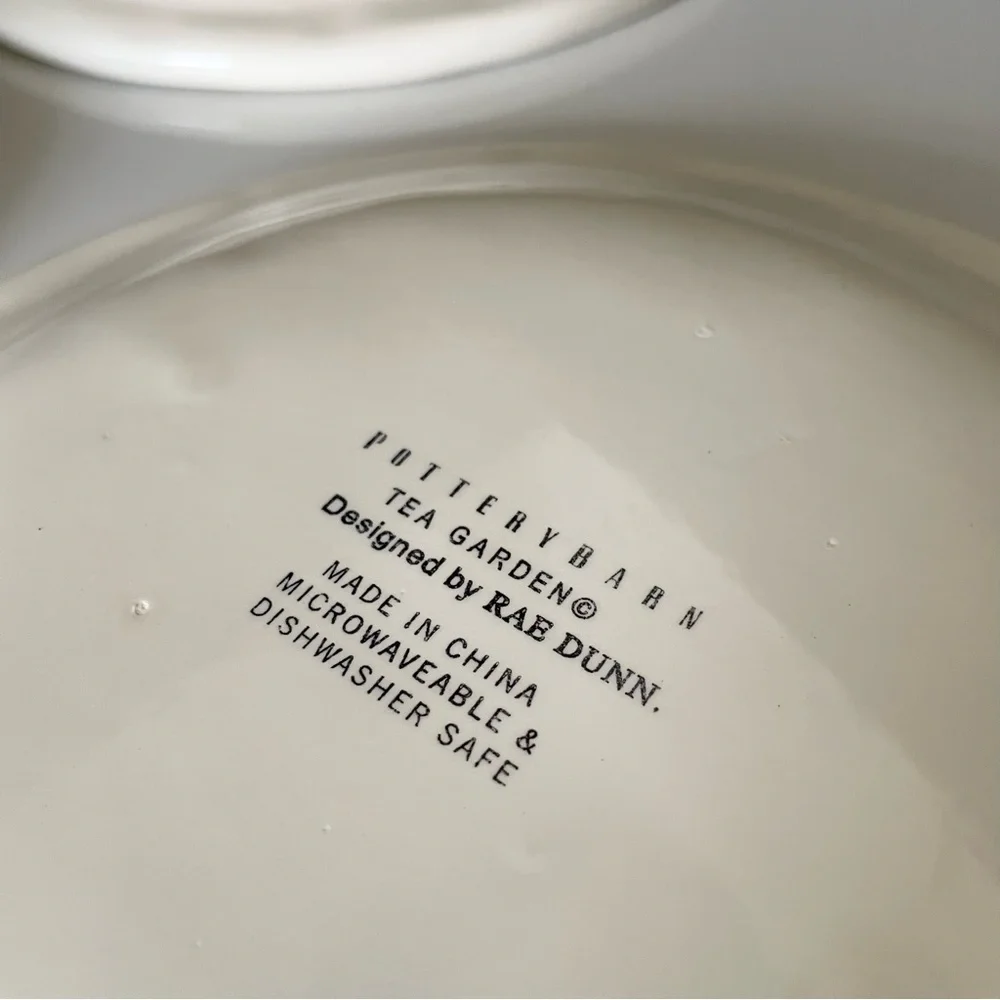 SET of 3 Tea Garden Plates - Rae Dunn by Pottery Barn